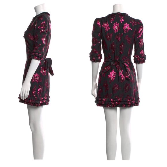 New $1550 The Vampire’s Wife Iconic Cate Metallic Mini Dress - Picture 6 of 11